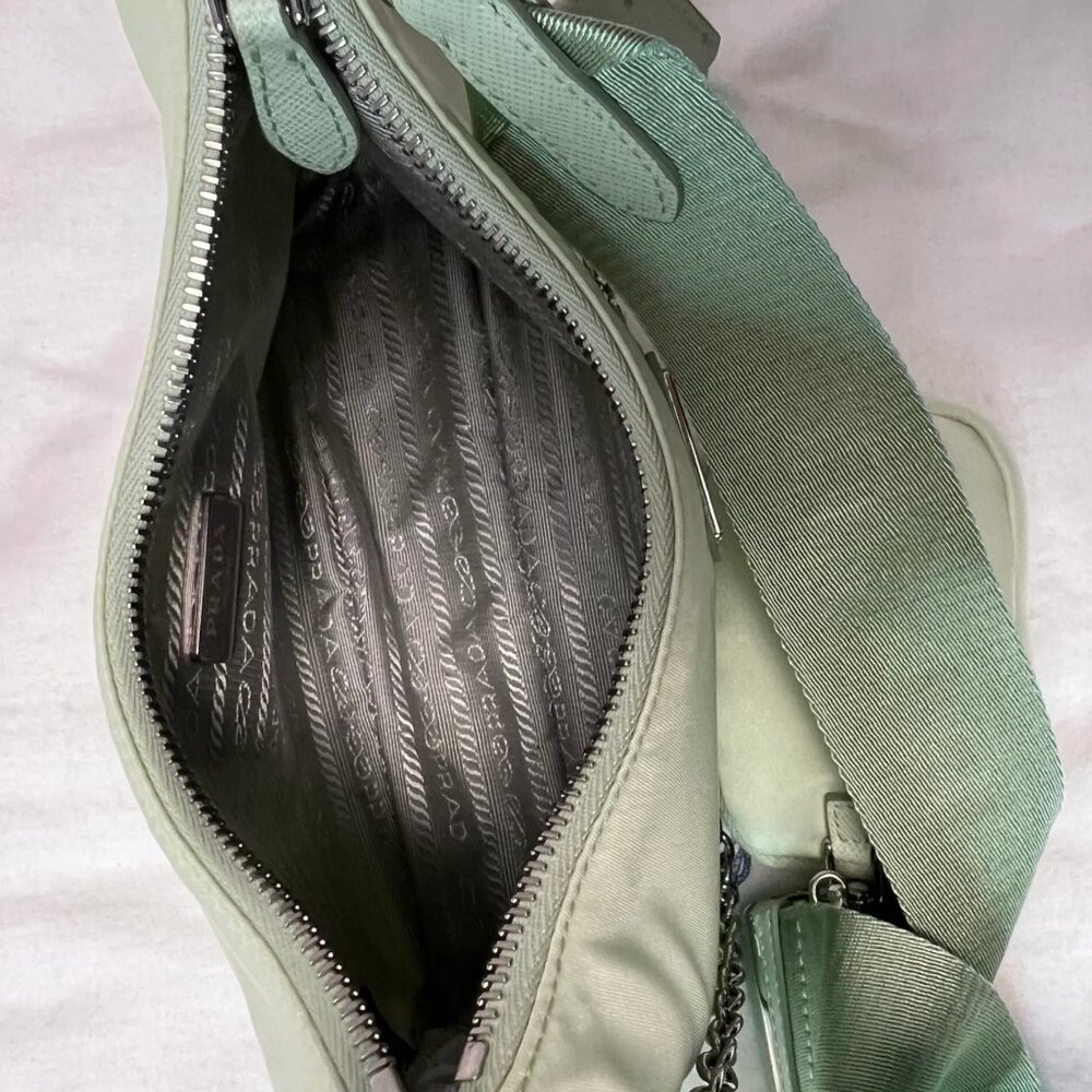 PRADA Saffiano Lux Re-Edition 2005 Shoulder Bag in Acqua - Picture 10 of 12